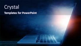  Presentation with cyber security - Presentation design having cyber-security-concept-mixed-media background and a navy blue colored foreground