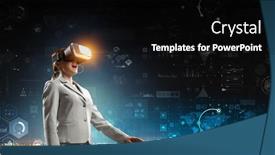  Presentation with cyber security - Presentation design having cyber-security-concept-mixed-media background and a black colored foreground