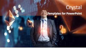  Presentation with cyber security - Presentation design with cyber-security-concept-mixed-media background and a tawny brown colored foreground