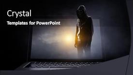  Presentation with cyber security - PPT theme enhanced with cyber-security-concept-mixed-media background and a black colored foreground