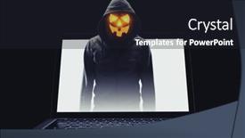  Presentation with cyber security - Slide set featuring cyber-security-concept-mixed-media background and a wine colored foreground