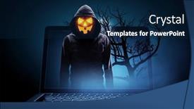  Presentation with cyber security - Slide set consisting of cyber-security-concept-mixed-media background and a navy blue colored foreground