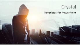  Presentation with cyber security - Theme enhanced with cyber-security-concept-mixed-media background and a cool aqua colored foreground