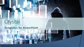  Presentation with cyber security - Presentation theme with cyber-security-concept-mixed-media background and a cool aqua colored foreground