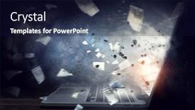  Presentation with cyber security - PPT theme consisting of cyber-security-concept-mixed-media background and a navy blue colored foreground