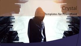  Presentation with cyber security - Slides with cyber-security-concept-mixed-media background and a  colored foreground