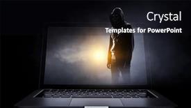  Presentation with cyber security - Presentation enhanced with cyber-security-concept-mixed-media background and a black colored foreground