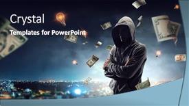  Presentation with cyber security - Slide deck enhanced with cyber-security-concept-mixed-media background and a wine colored foreground