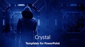  Presentation with cyber - Theme enhanced with cyber-security-concept-mixed-media background and a navy blue colored foreground