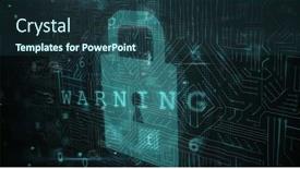  Presentation with microprocessor - Presentation theme having cyber-security-data-processing-against background and a ocean colored foreground