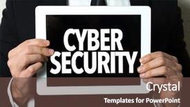  Presentation with network security - Colorful presentation theme enhanced with cyber security backdrop and a tawny brown colored foreground