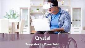  Presentation with cyber - Slide deck with cyber sickness - freelance student studying with laptop background and a violet colored foreground