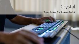  Presentation with cyber - Slide set with cyber-sport-gamer-play-game background and a light gray colored foreground