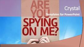  Presentation with cyber stalking - Presentation theme enhanced with cyber stalking - are you spying on me background and a coral colored foreground