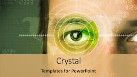  Presentation with medical eye - PPT theme featuring futuristic medical - modern man with cyber technology background and a yellow colored foreground