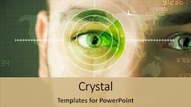  Presentation with cyber - Presentation design featuring cyber technology target military background and a coral colored foreground