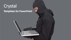  Presentation with gender identity sexual orientation - Audience pleasing theme consisting of cyber theft - hacker using laptop to steal backdrop and a  colored foreground