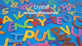  Presentation with cyber war - PPT layouts consisting of cyber war - encryption and other random alphabets background and a teal colored foreground