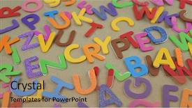  Presentation with cyber war - Theme with cyber war - encryption and other random alphabets background and a coral colored foreground