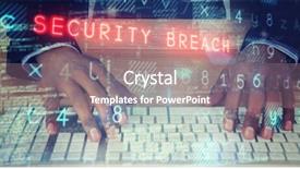  Presentation with computer hacker - Colorful slide set enhanced with cyber wellness - hacker using computer keyboard backdrop and a gray colored foreground