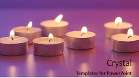  Presentation with candles - Colorful PPT theme enhanced with cyber wellness - many small flaming candles burning backdrop and a violet colored foreground