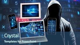  Presentation with cyber - Colorful slide deck enhanced with cyber wellness - portrait of confident man backdrop and a ocean colored foreground