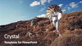 Presentation with cyber - Audience pleasing theme consisting of cyber woman in the mountains backdrop and a  colored foreground