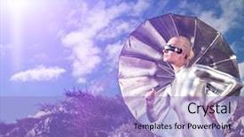  Presentation with cyber security 16:9 - Beautiful theme featuring cyber woman in the mountains backdrop and a  colored foreground