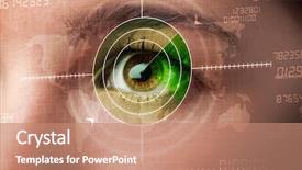  Presentation with terrorism - Presentation having cyber woman with modern military background and a coral colored foreground