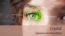  Presentation with cyber terrorism - Cool new slide set with cyber woman with modern military backdrop and a coral colored foreground