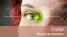  Presentation with military medicine - PPT theme enhanced with cyber woman with modern military background and a coral colored foreground