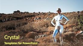  Presentation with cyber - Slide deck consisting of cyber woman background and a tawny brown colored foreground