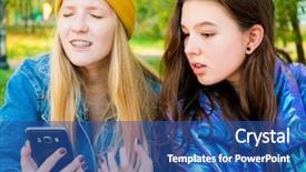  Presentation with teen girls - Amazing slides having cyberbullying - bad news two teen girls backdrop and a ocean colored foreground