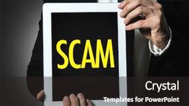  Presentation with scam - Slide deck enhanced with cybercrime awareness - scam background and a dark gray colored foreground