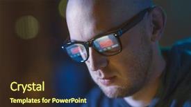  Presentation with hacking - Beautiful theme featuring cybercrime hacking and people concept backdrop and a tawny brown colored foreground