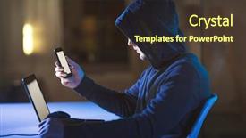  Presentation with computer hacking - Amazing slides having cybercrime hacking and technology concept backdrop and a tawny brown colored foreground