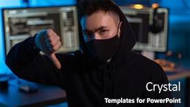  Presentation with black technology - Presentation with cybercrime-hacking-and-technology-concept background and a black colored foreground