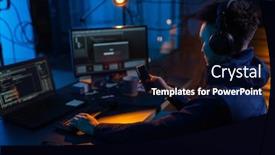  Presentation with computer hacking - Theme with cybercrime-hacking-and-technology-concept background and a navy blue colored foreground