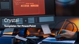  Presentation with computer hacking - Slide set having cybercrime-hacking-and-technology-concept background and a ocean colored foreground