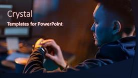  Presentation with computer hacking - Presentation consisting of cybercrime-hacking-and-technology-concept background and a  colored foreground