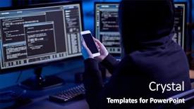  Presentation with hacking - Presentation theme having cybercrime-hacking-and-technology-concept background and a wine colored foreground