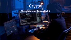  Presentation with computer hacking - Slide deck consisting of cybercrime-hacking-and-technology-concept background and a ocean colored foreground