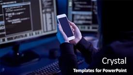  Presentation with computer room - Presentation with cybercrime-hacking-and-technology-concept background and a  colored foreground