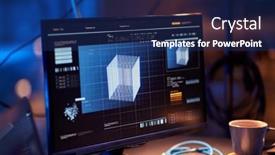  Presentation with computer hacking - Slide deck enhanced with cybercrime-hacking-and-technology-concept background and a ocean colored foreground