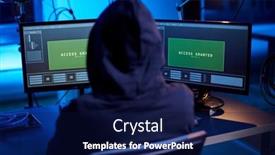  Presentation with hacking - Presentation enhanced with cybercrime-hacking-and-technology-concept background and a navy blue colored foreground