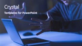  Presentation with computer hacking - Colorful presentation theme enhanced with cybercrime hacking and technology crime backdrop and a tawny brown colored foreground