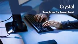  Presentation with computer hacking - Slide set having cybercrime hacking and technology concept background and a ocean colored foreground