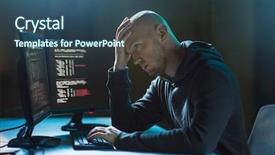  Presentation with computer hacking - PPT layouts enhanced with cybercrime hacking and technology concept background and a ocean colored foreground