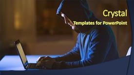  Presentation with cyber crime - Amazing PPT layouts having cybercrime hacking and technology crime backdrop and a wine colored foreground