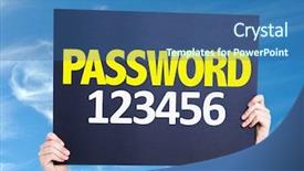  Presentation with password - Amazing slide set having cyberic war - password 123456 card with sky backdrop and a  colored foreground